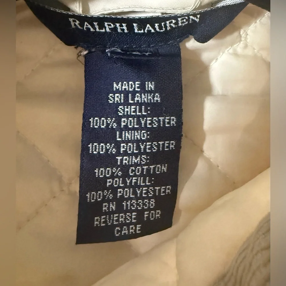 Girl’s Ralph Lauren Polo Tan Khaki Quilted And Corduroy Barn Jacket Size 4t